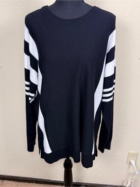 Chico's Weekends Cotton Rayon Womens Size 3 Black Knit Top Size XL